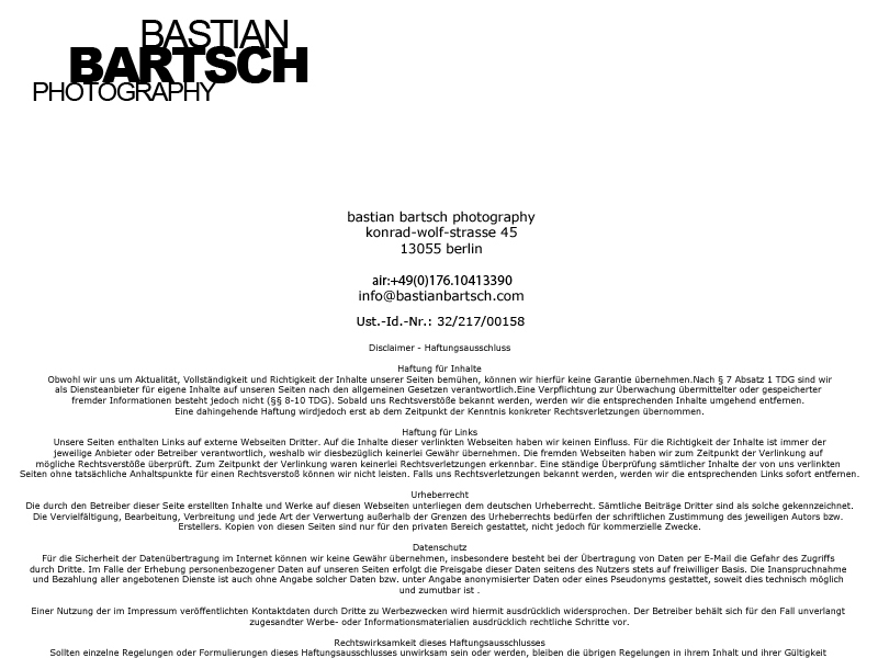 Bastian Bartsch | Photography